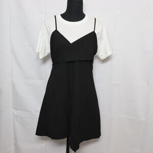 Zara Black Slip Dress Crisscross Back Minimal Modern – Size XXL (NWOT)‎